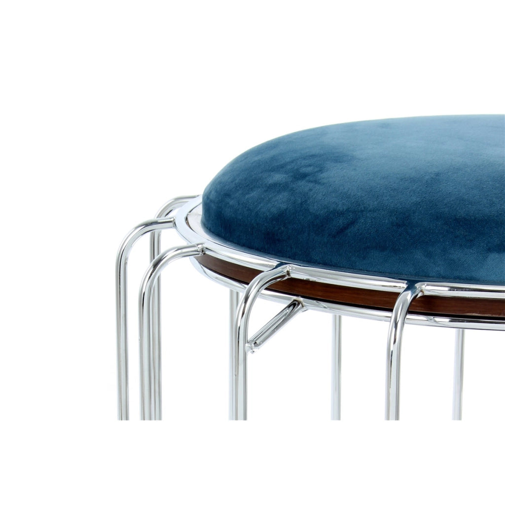 Tavolino e Pouf 2-in-1 Comfortable Petrolio e Argento