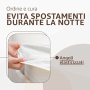 SONIT - Lenzuolo con Angoli Bianco - Lenzuolo con Angoli Cotone Traspirante - Lenzuola Facile da Lavare Misura: SINGOLO