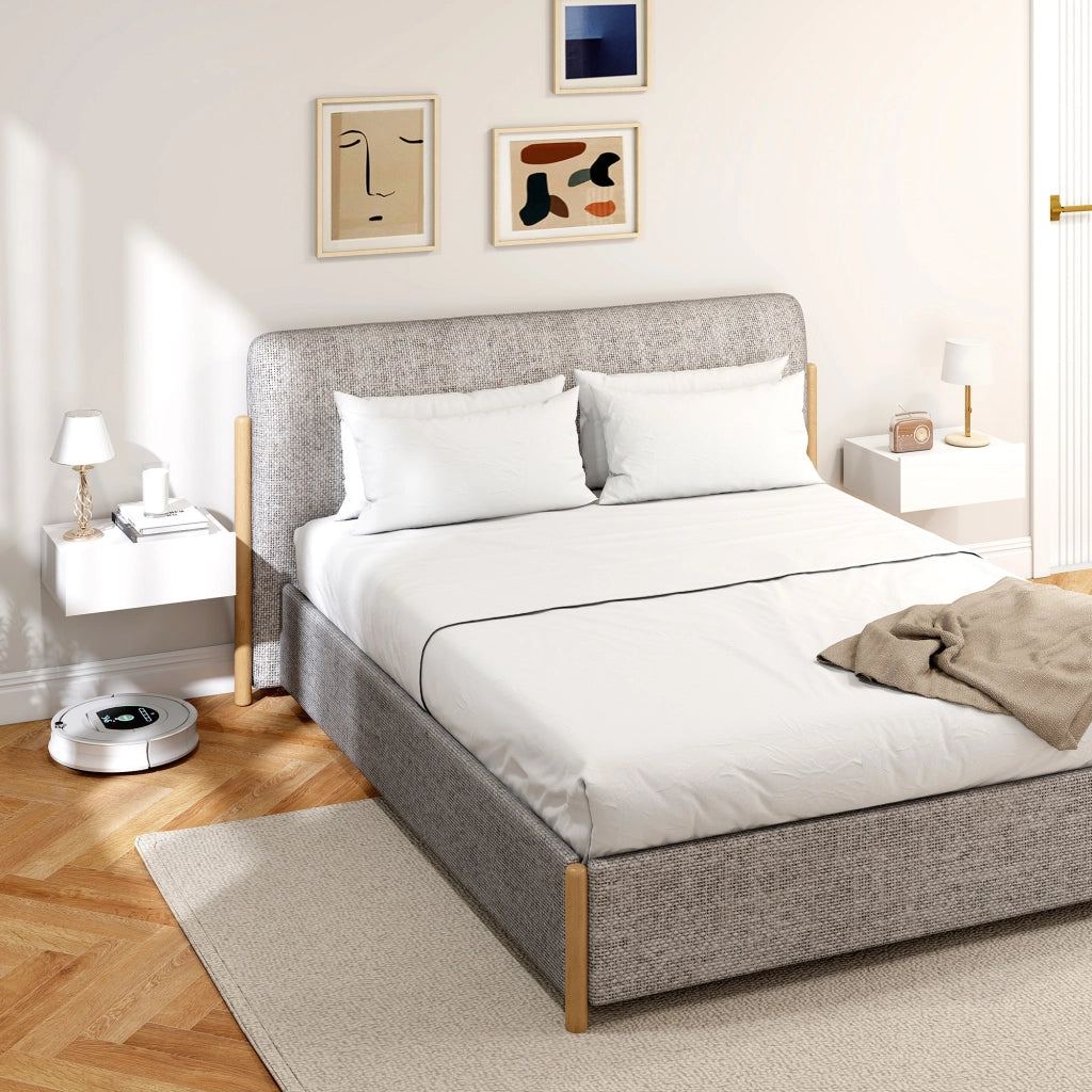 Set 2 Comodini da Parete Flottanti con Cassetto ¨C Zephmum ¨C 40x30x15 cm Bianco