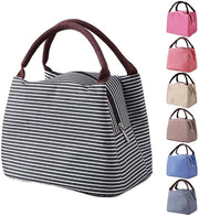 Borsa da Picnic Isolata, Tote Bag Resechevole, Borsa da Lavoro per Ufficio e Scuola (5.5L, Nero)