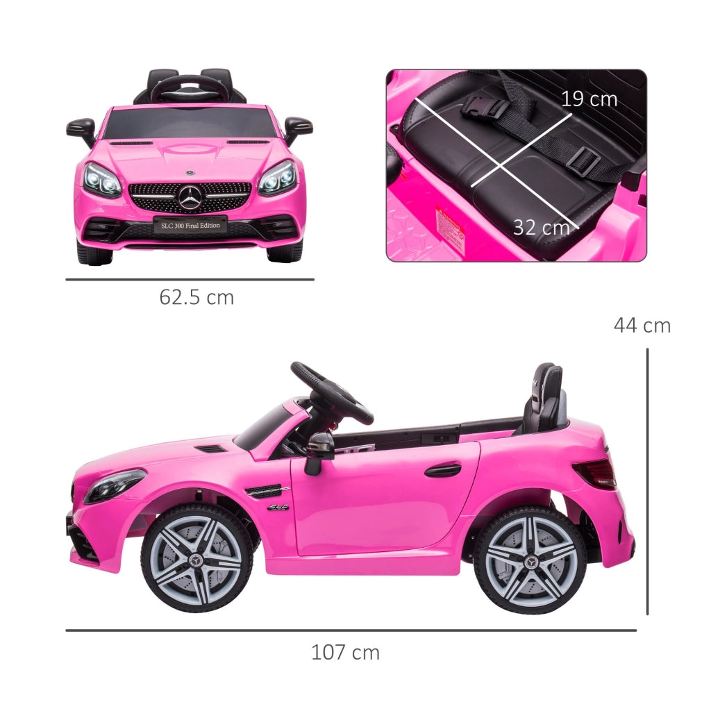 EasyComfort Macchina Elettrica per Bambini 3-6 Anni con Luci LED, Effetti Sonori e Telecomando, 107x62.5x44 cm, Rosa