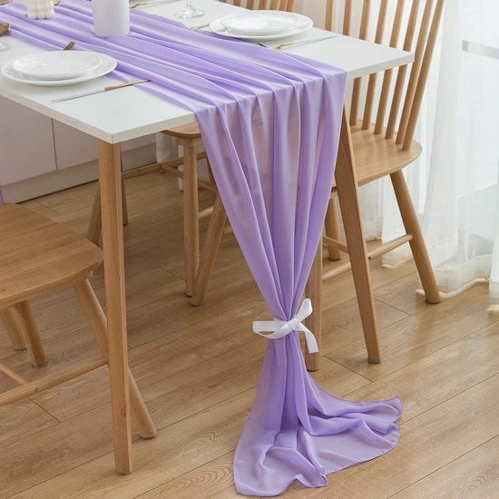 Tessuto Chiffon per Tavola da 70cm x 3m per Matrimoni, Feste di Compleanno, Comunione, Celebrazioni, Feste
