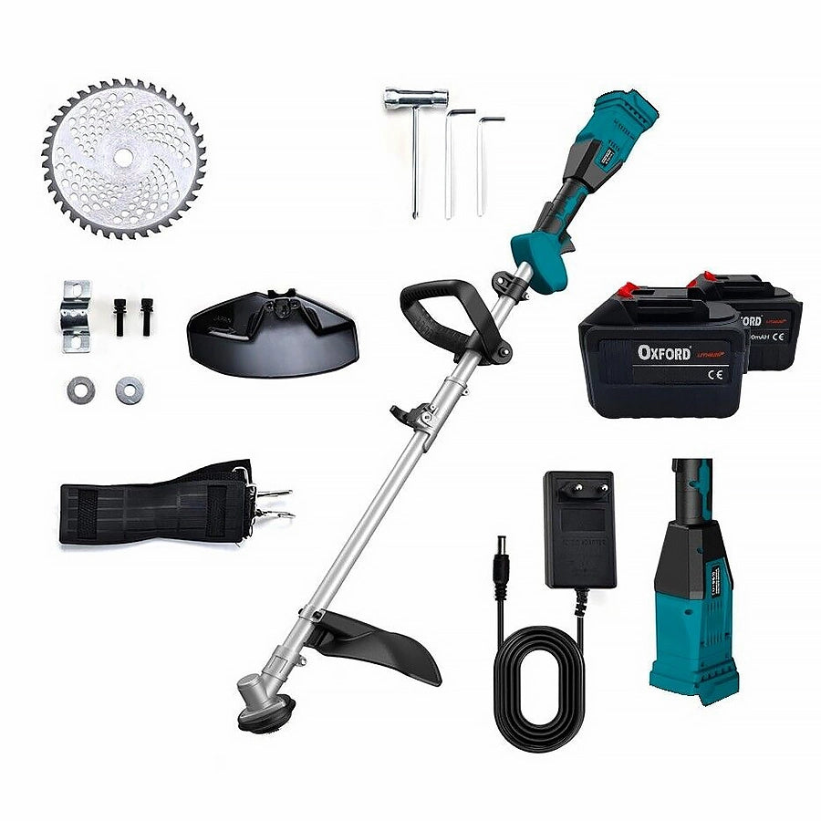 DECESPUGLIATORE A BATTERIA ELETTRICO CON DUE BATTERIE DA 21V TAGLIAERBA RASAERBA