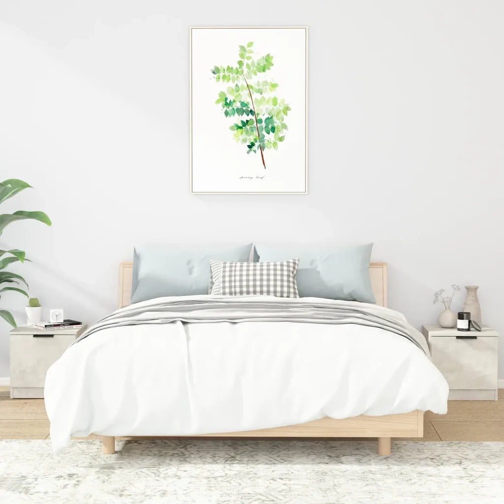 Set di 2 Comodini | Armadio da Notte | Mobiletto da notte Grigio Cemento 40x39x40 cm