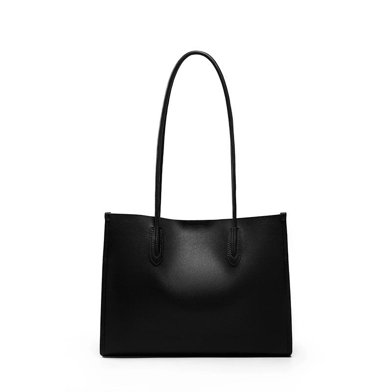 Borsa a tracolla da donna in vera pelle, nera