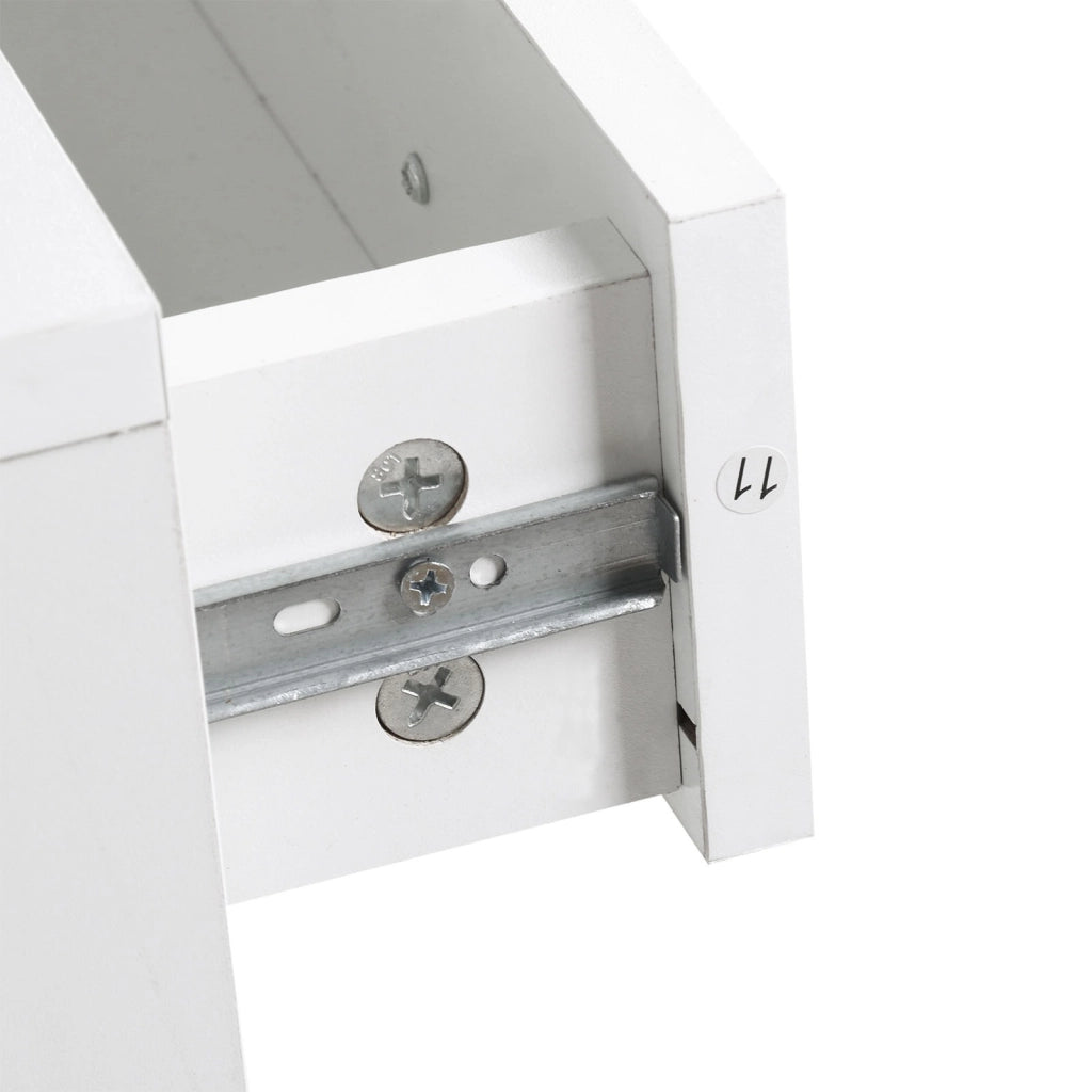 EasyComfort Set Mobili Ingresso Moderno con Scarpiera e Specchio, Appendiabiti da Ingresso con 6 Ganci, 2 Ripiani Regolabili e Cassetti in Legno per Corridoio, 90x24x166 cm, Bianco