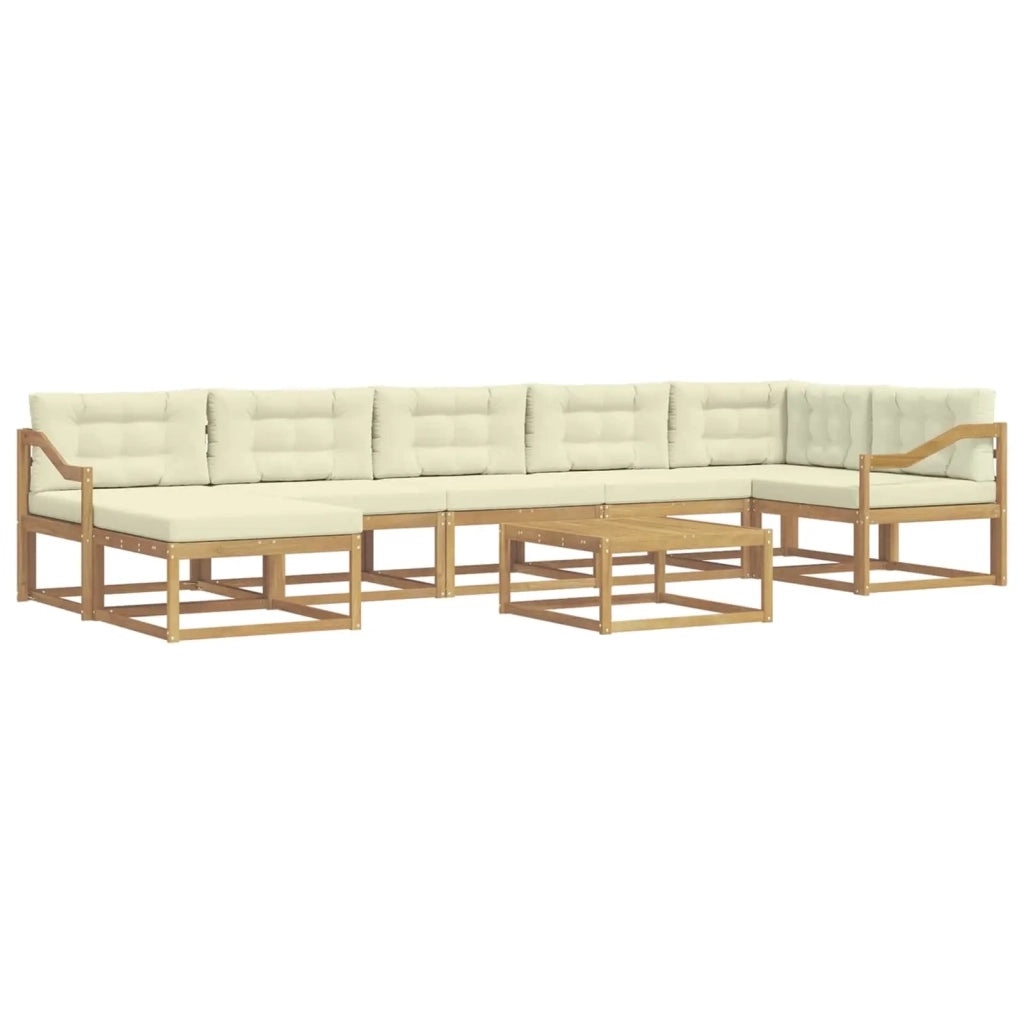 Set di divani da esterno 8 pz Bianco e Crema 3386809