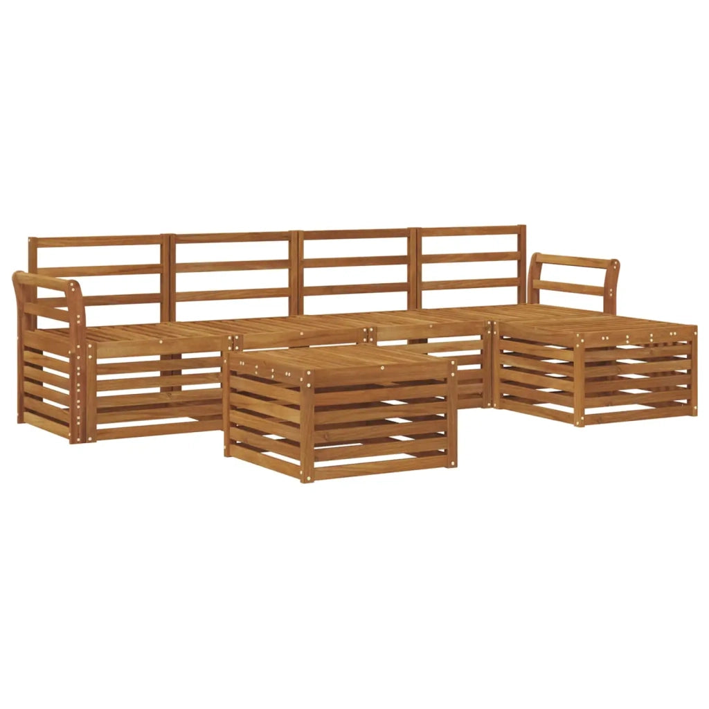 Set divani 6 pcs Naturale Legno di Acacia Massello 3374689