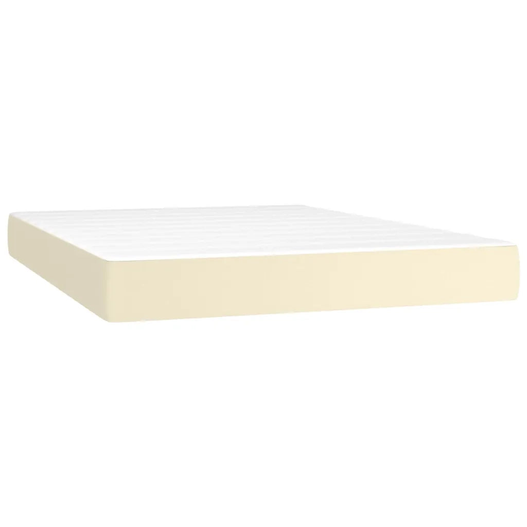Giroletto a Molle con Materasso e LED Crema 140x200 cm 3139387