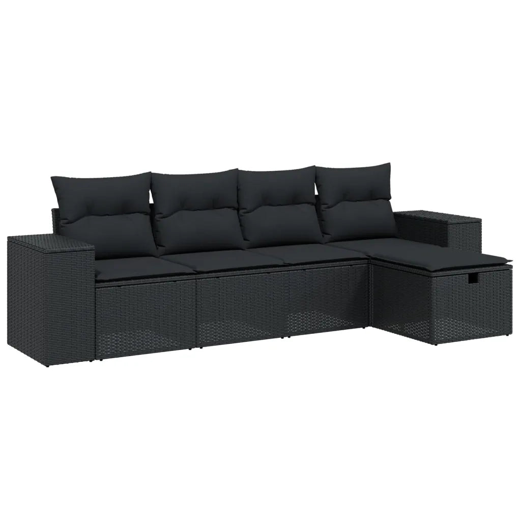 Set Divani da Giardino 5 pz con Cuscini in Polyrattan Nerocod mxl 115773