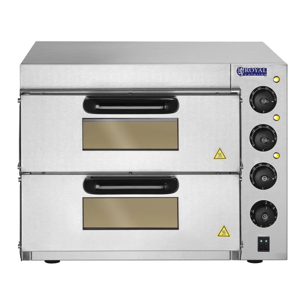Forno per pizza - 2 camere - Base in argilla refrattaria 3000 W Acciaio inox 14_0001740