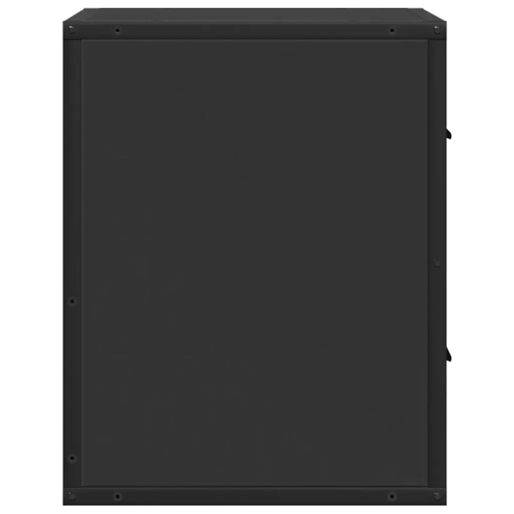 Set di 2 Comodini | Armadio da Notte | Mobiletto da notte a Muro Nero 40x31x39,5 cm