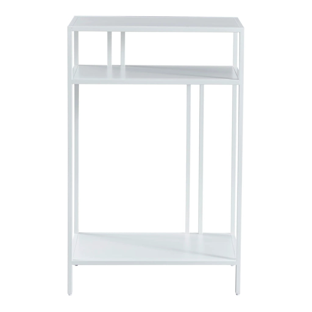 Tavolo consolle in metallo 85 x 55 x 30 cm bianco 03_0008583