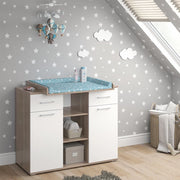 Fasciatoio Leonie, Sonoma, 113 x 109 cm, con fasciatoio rimovibile per l'utilizzo come cassettiera
