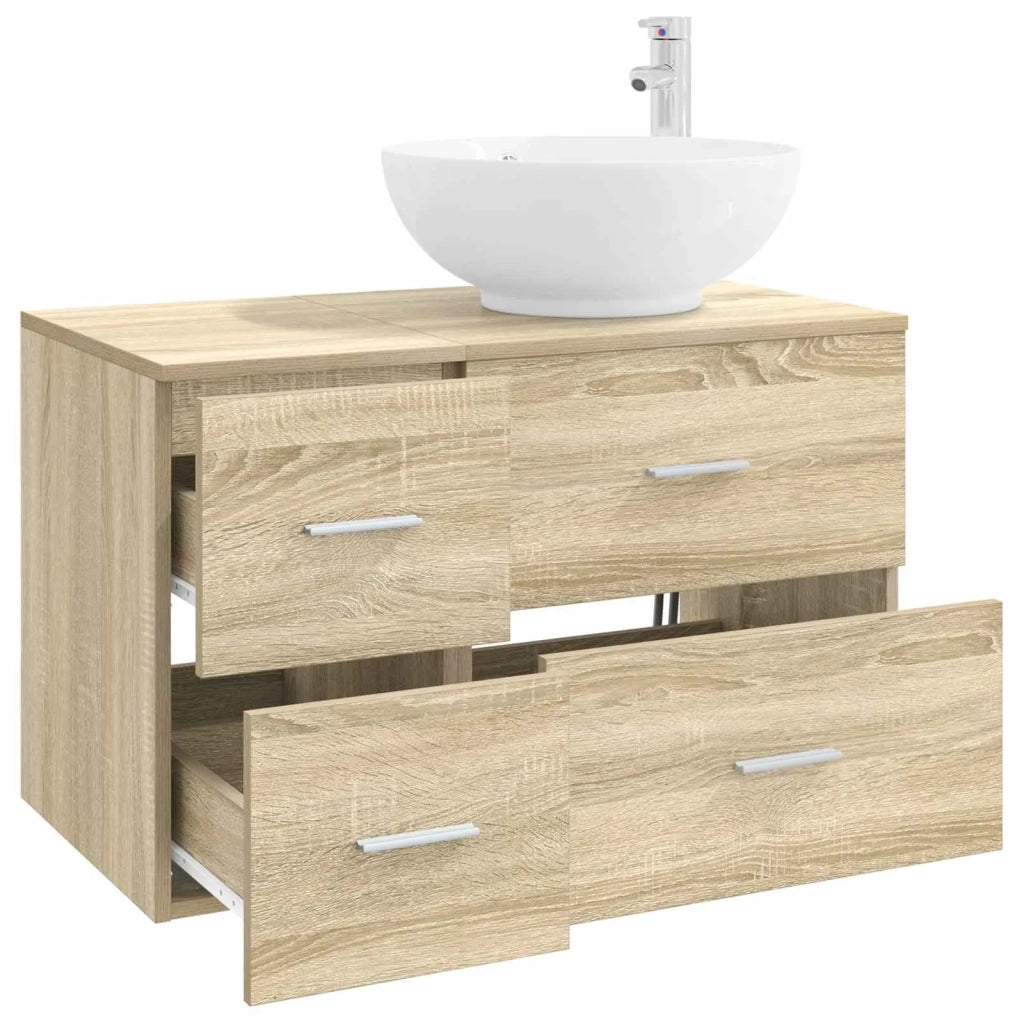 Set di mobili per il bagno 2 pz Rovere Sonoma 3403994