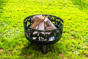 Barbecue a Legna Ø60x39 cm Soffio in Acciaio Nero Alta Temperatura