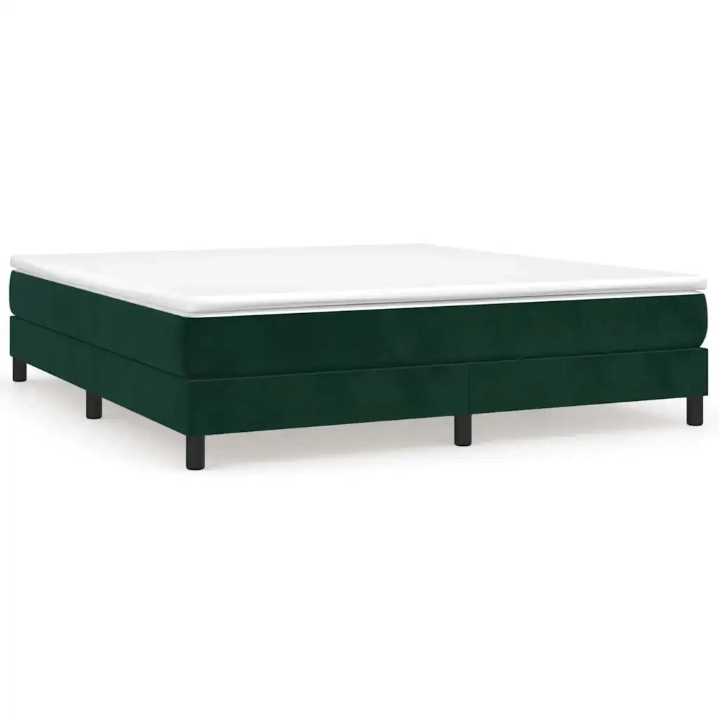 Giroletto a Molle con Materasso Verde Scuro 180x200 cm Velluto cod mxl 65817