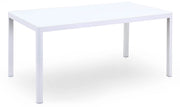 Tavolo da Giardino 160x90x75 cm in Alluminio Piano in Vetro Kraus Modigliani Bianco