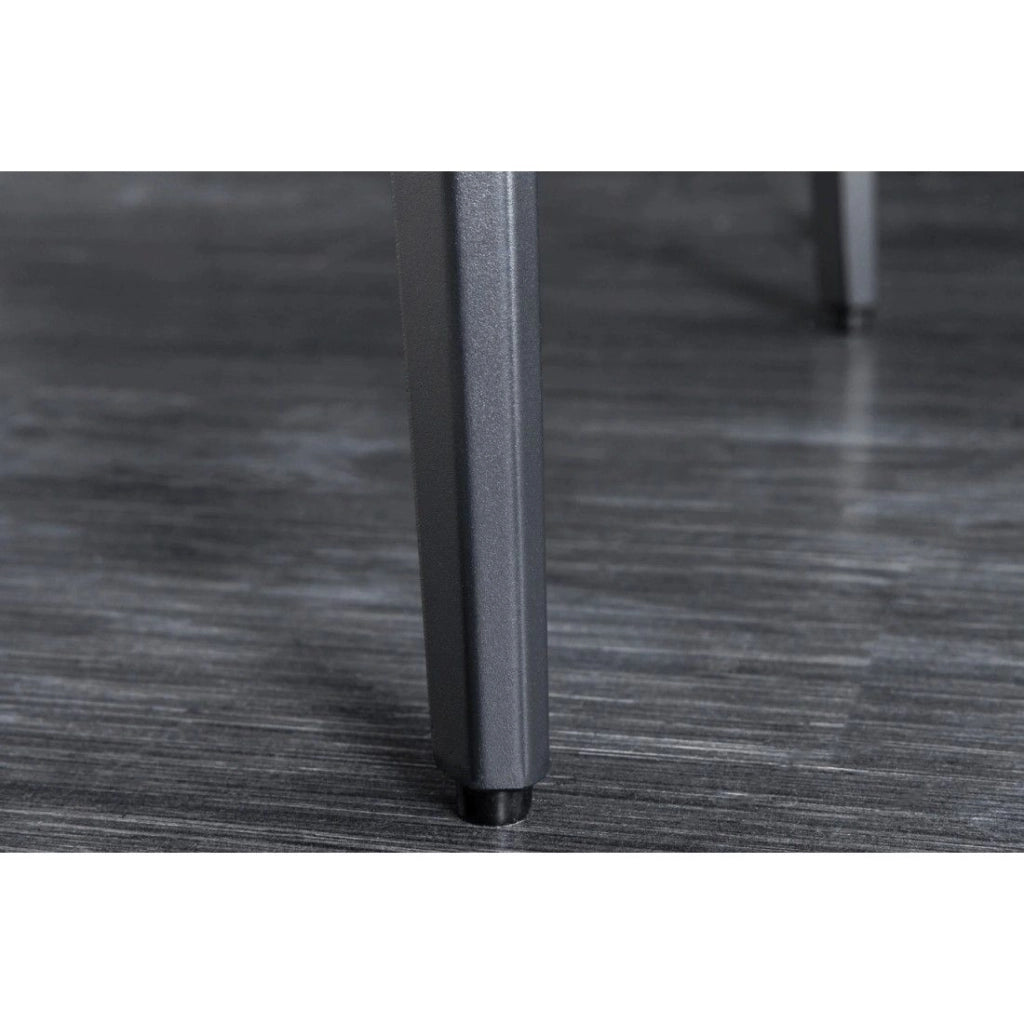 Tavolo da pranzo HEXA 180 cm - Piano in ceramica effetto marmo bianco e struttura in metallo nero