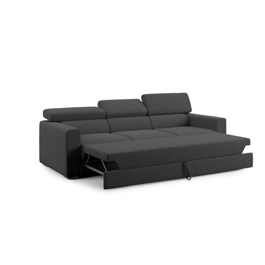 Dylan Divano a 3 sedute con estraibile a cassettone in tessuto simil cotone impermeabile T13 240 cm antracite