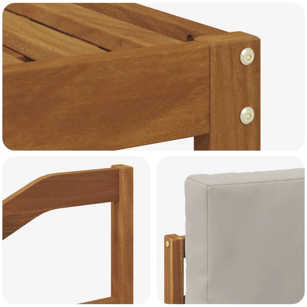 Set di divani da esterno 8 pcs Grigio Naturale e Chiaro