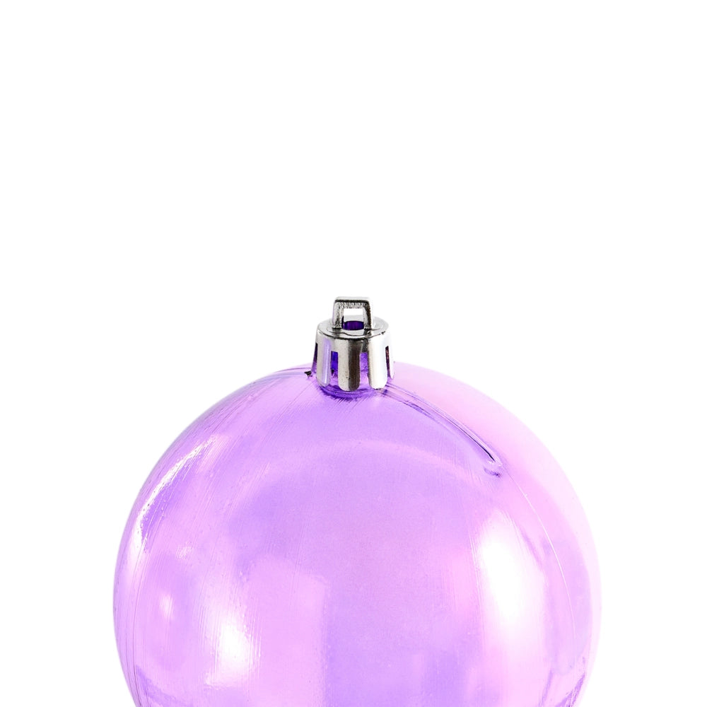 Set di 24 palline di Natale in plastica viola Decorazioni da appendere Palline di Natale in stile moderno Effetto olografico
