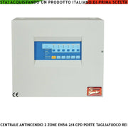 CENTRALE CONVENZIONALE ANTINCENDIO 2 ZONE GESTISCE 65 SENSORI GESTISCE ELETTROMAGNETI PER PORTE R.E.I SIRENE COMBINATORE TELEFONICO
