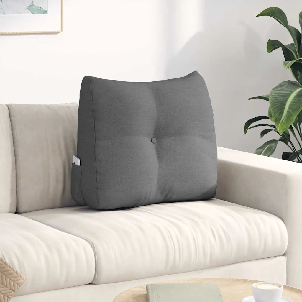 Cuscino per Schiena Grigio scuro 60 x 24 x 50 cm Tessuto 42014384