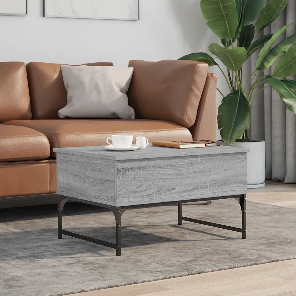 Tavolino Salotto Grigio Sonoma 70x50x40 cm Multistrato Metallocod mxl 113463