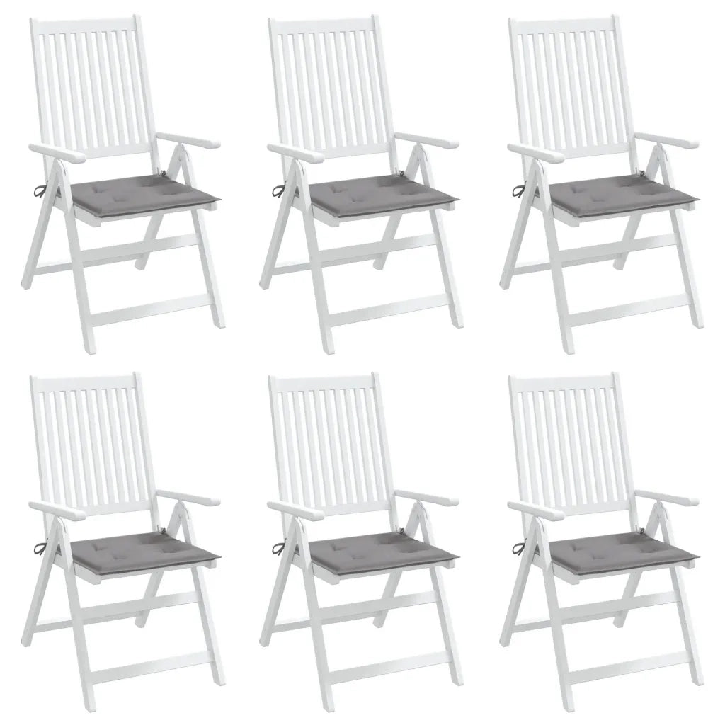Cuscini per Sedie da Giardino 6 pz Grigi 50x50x3 cm Tessuto