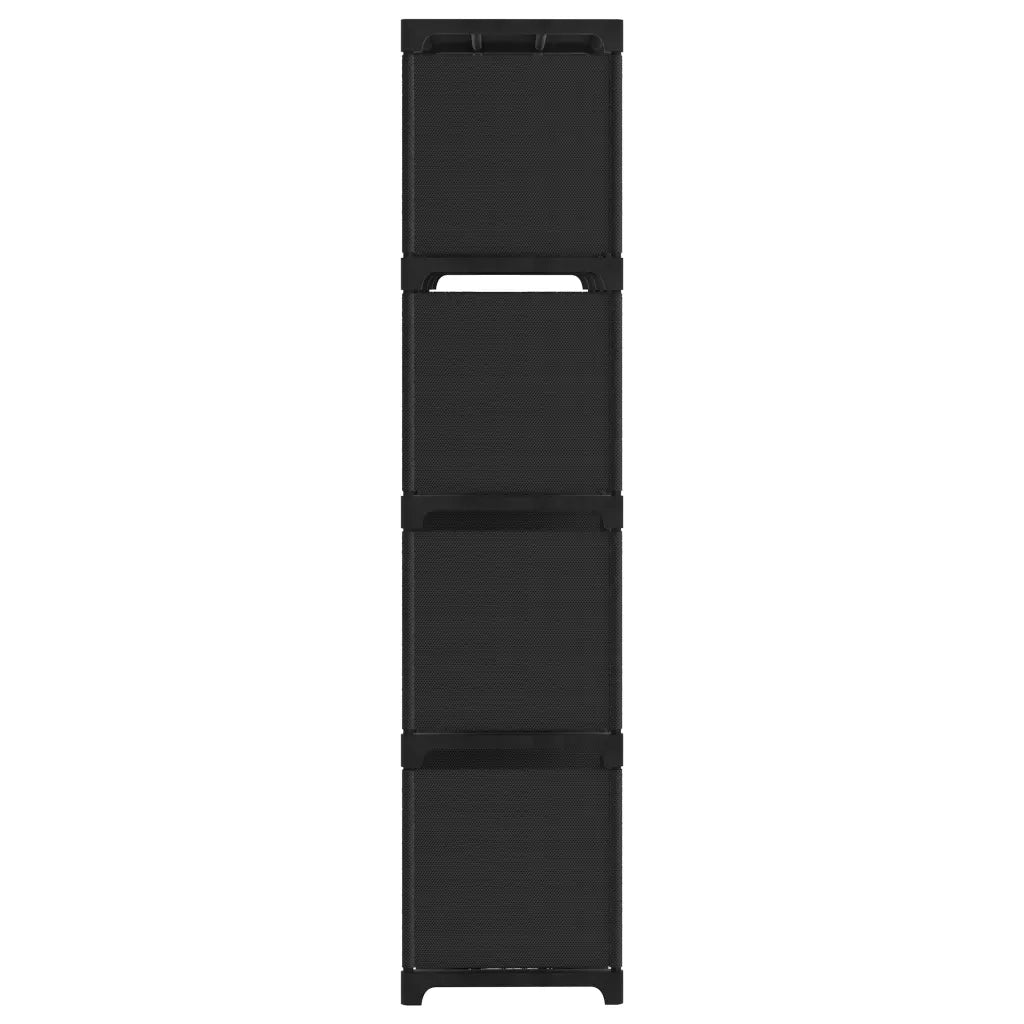 Mensola con 12 Vani a Cubo Nera 103x30x141 cm in Tessuto 322614