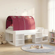 Letto con Tunnel 3 pcs Bianco e Rosso Legno multistrato 3423621