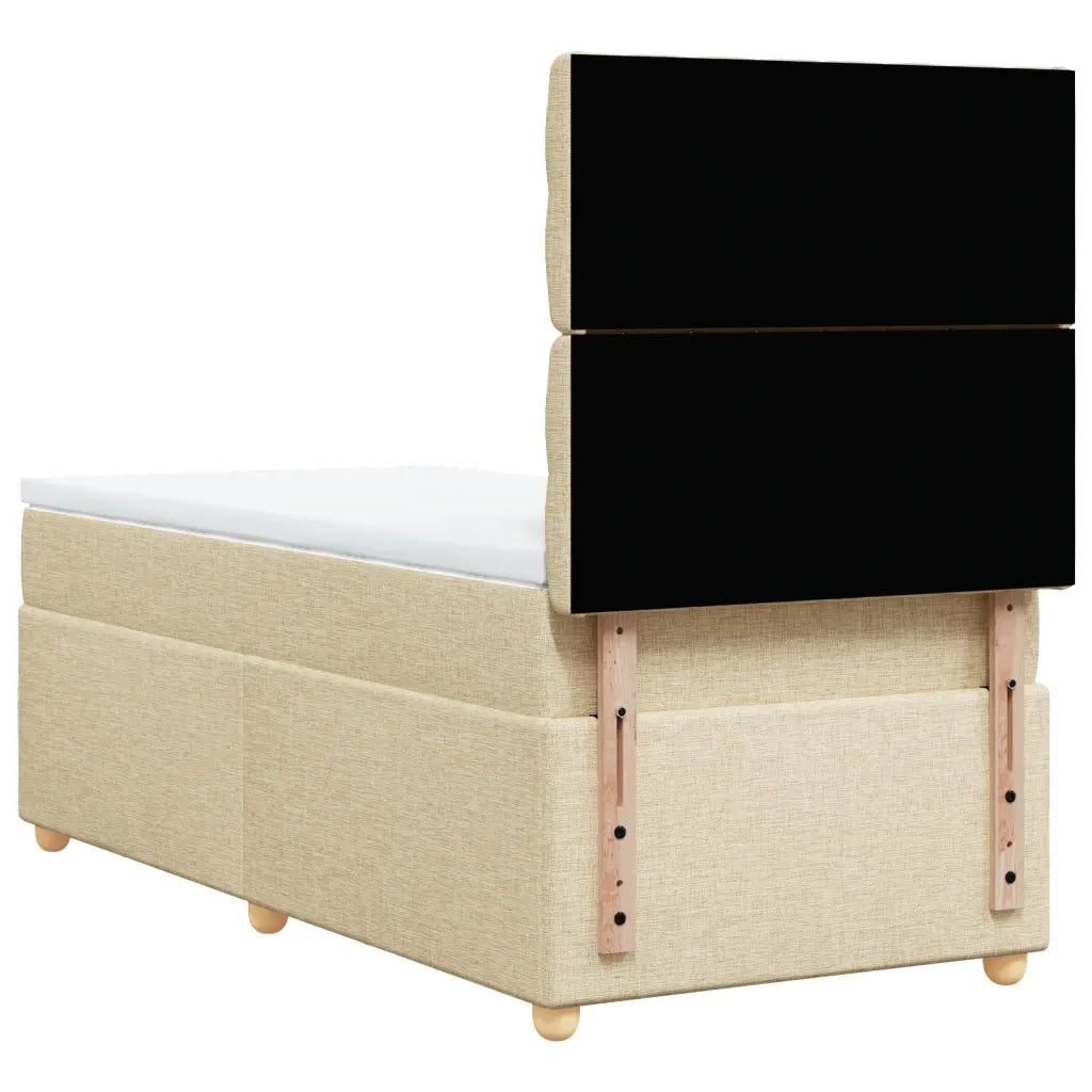 Giroletto a Molle con Materasso Crema 100x200 cm in Tessuto