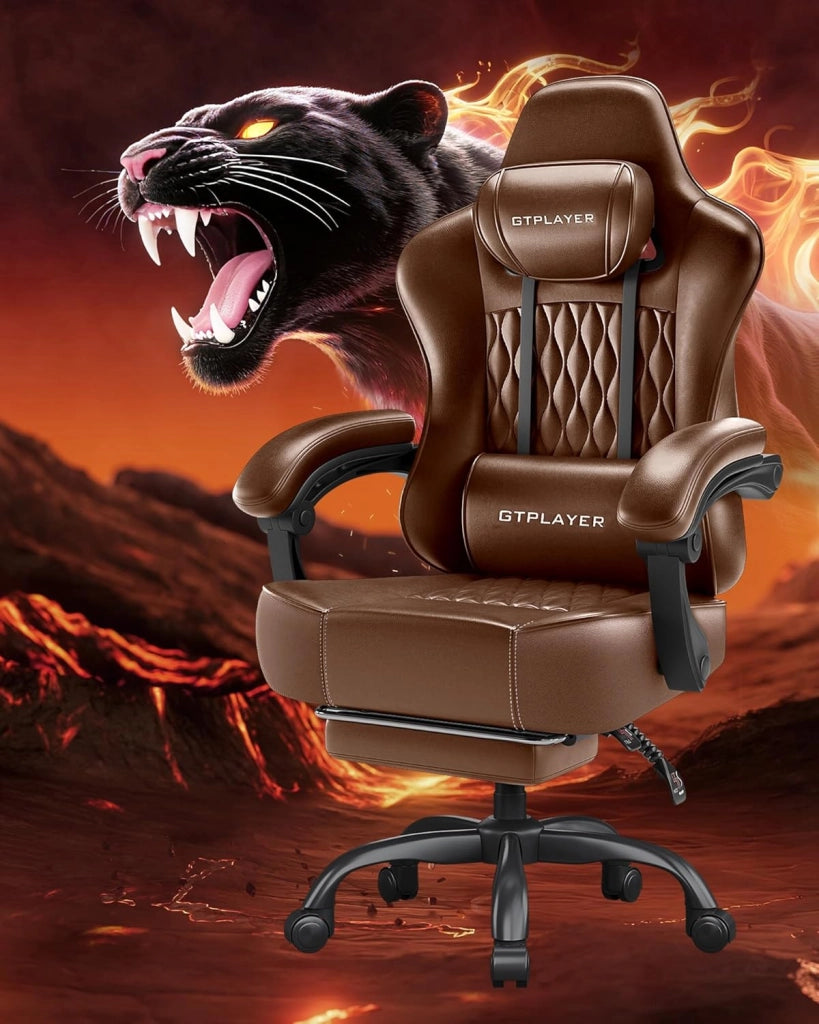 Sedia da Gaming, Poltrona da Ufficio Ergonomica, Sedile girevole e regolabile in altezza con braccioli sincronizzati, Cuscino lombare, Cuscino per la testa e Seduta extra spessa
