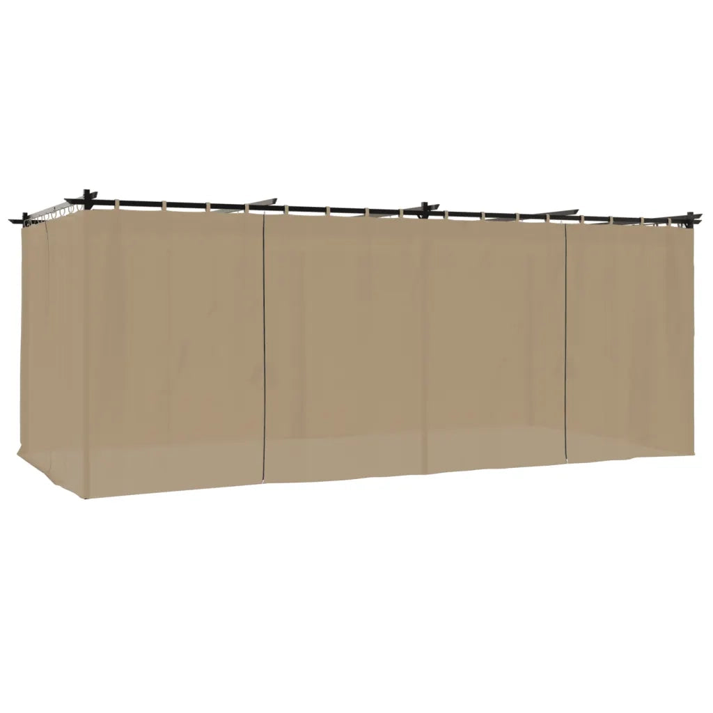 vidaXL Gazebo con Tende Tortora 6x3 m in Acciaio