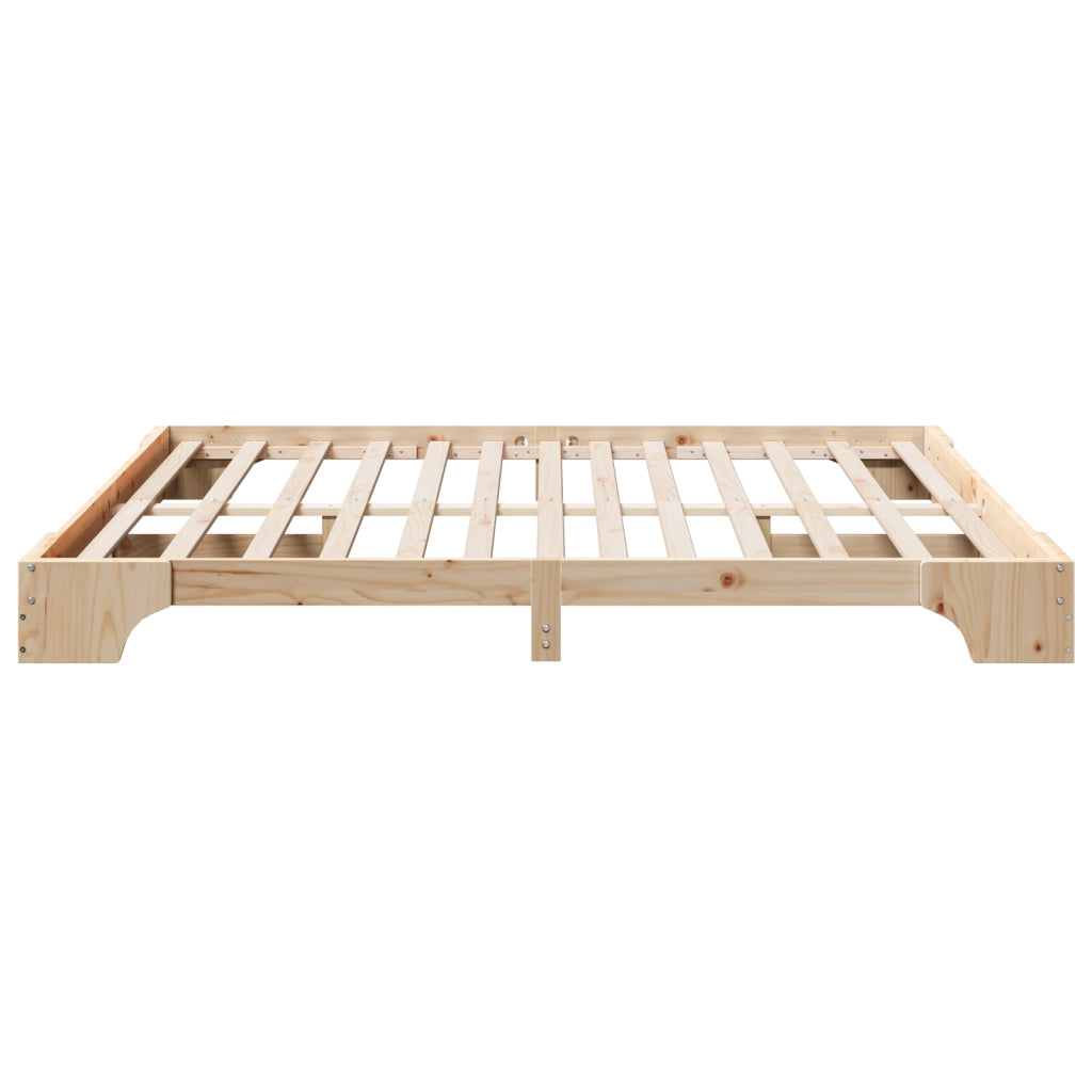 Struttura Letto Naturale Legno Massello di Pino 180 x 200 cm
