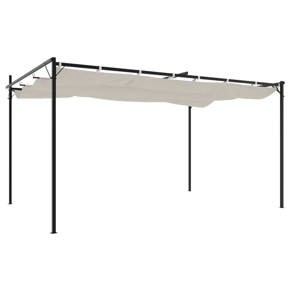 Pergola con Tetto Retrattile Crema 395x292x230 cm CFW2919684