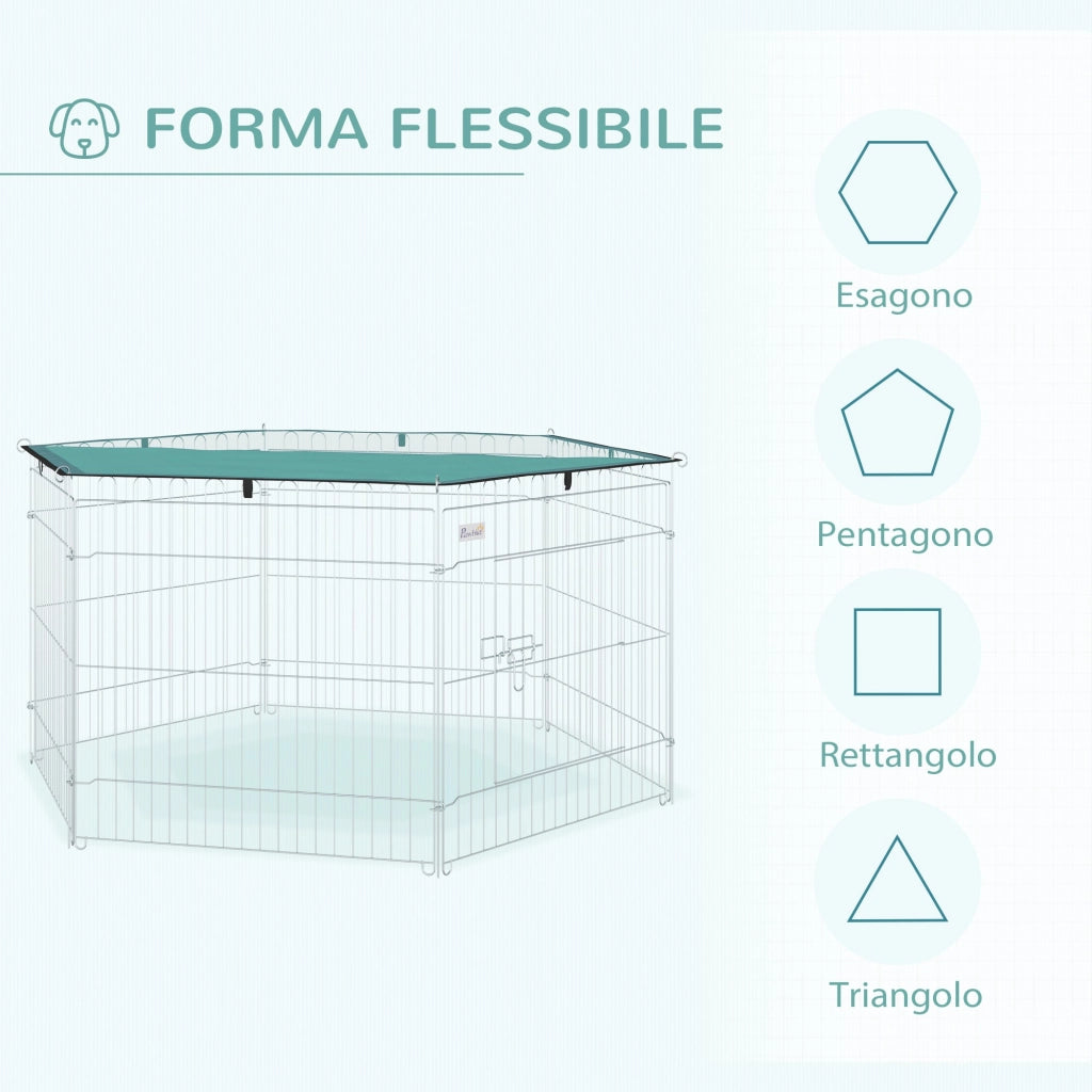 Recinto Recinzione per Animali Domestici 6pz 59x60 cm con Copertura