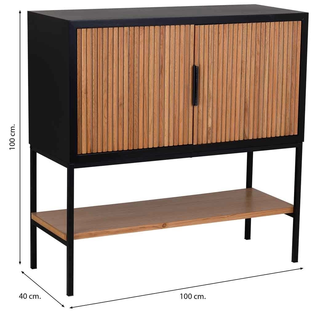 Credenza 2 ante legno e metallo 100x40x100h cm