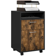 Cassettiera con Cassetti e Ripiano ¨C Zephmum ¨C 40x35x60cm Marrone Nero