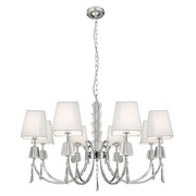 Lampadario Contemporaneo Portico Acciaio Cromo Vetro 8 Luci G9