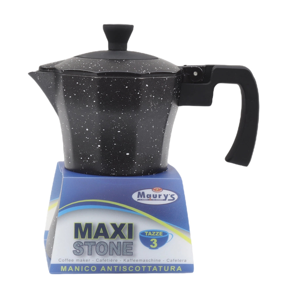 MAURY'S CAFFETTIERA MAXI STONE CON FINITURA EFFETTO PIETRA (3 TAZZE)
