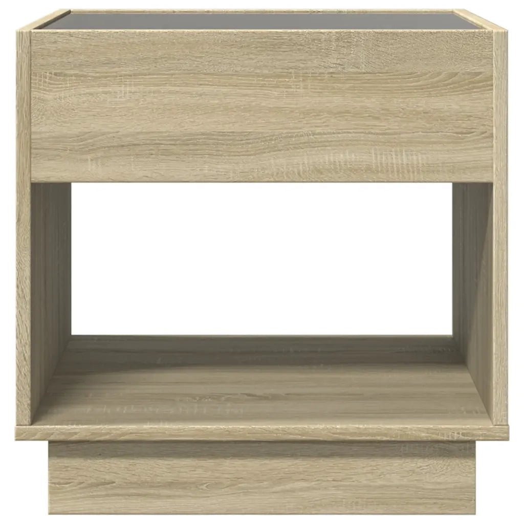 Tavolino da Salotto con LED Infinity Rovere Sonoma 50x50x50 cm 847653