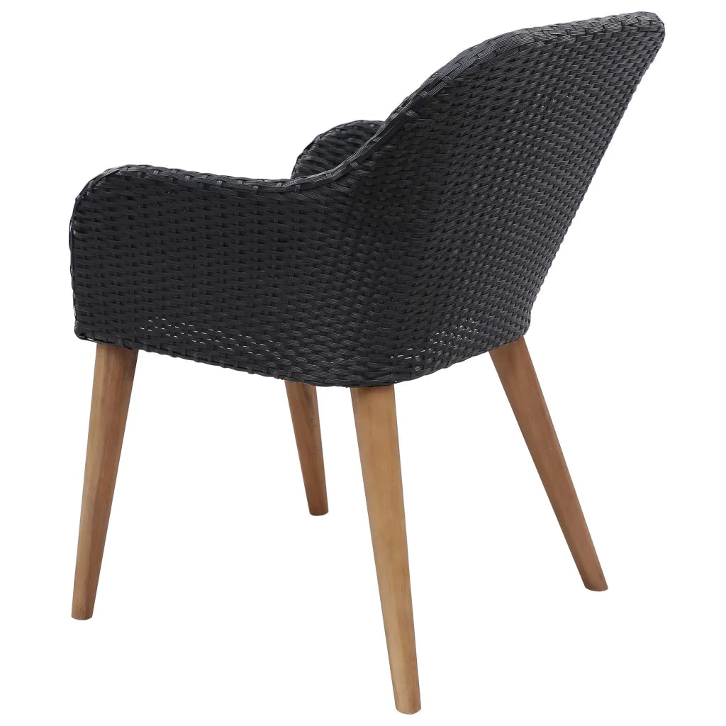 Set Mobili da Pranzo per Giardino 5 pz Nero cod mxl 49246