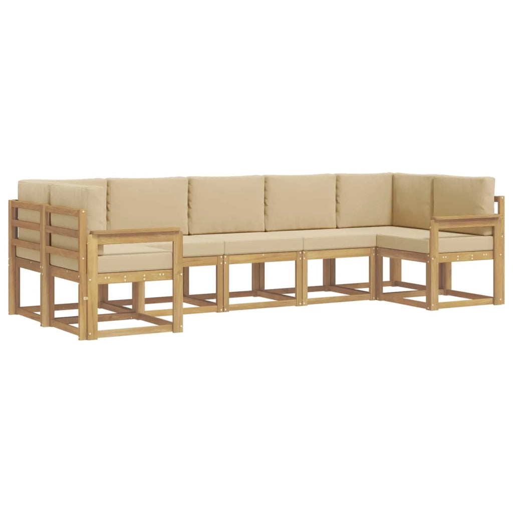 Set di divani da esterno 7 pz Bianco e Beige 3388147