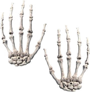 Decorazione per Halloween - Mani Skelettrici Realistiche - Accessori di Costume - Decorazione Esterna - 1 Paio - Dimensioni Realistiche