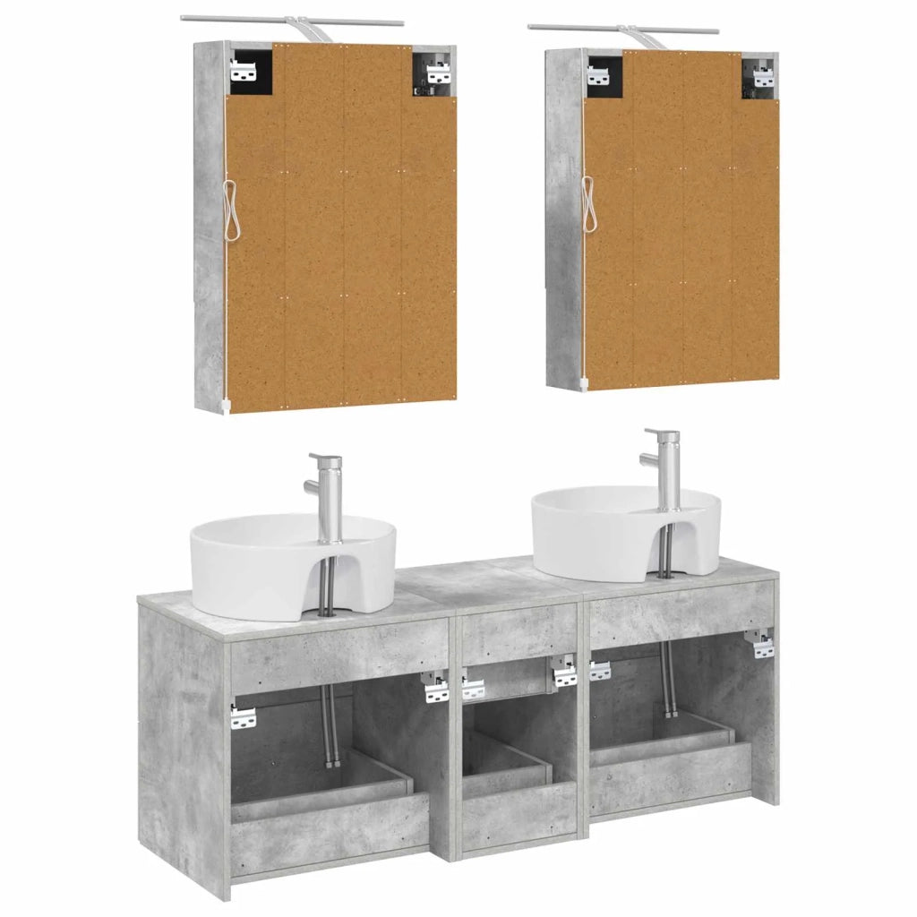 Set di mobili per il bagno 5 pcs Grigio Cemento 3406922