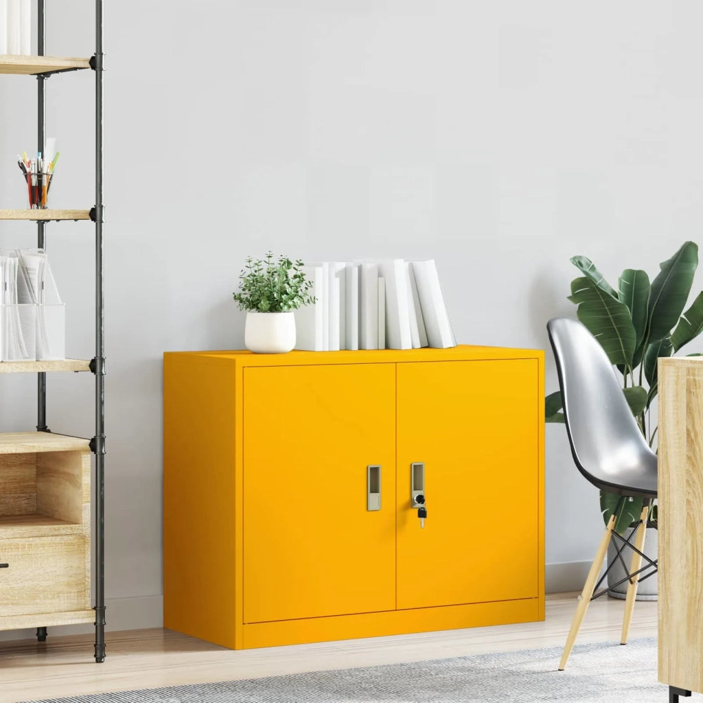 Armadio Giallo senape 90 x 40 x 70 cm Acciaio 891637