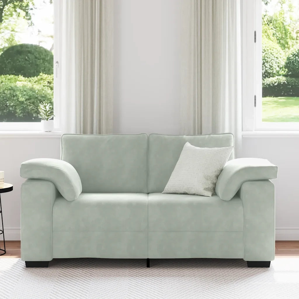 Divano Divanetto Grigio Chiaro 160x77x82 cm in Velluto 4105257