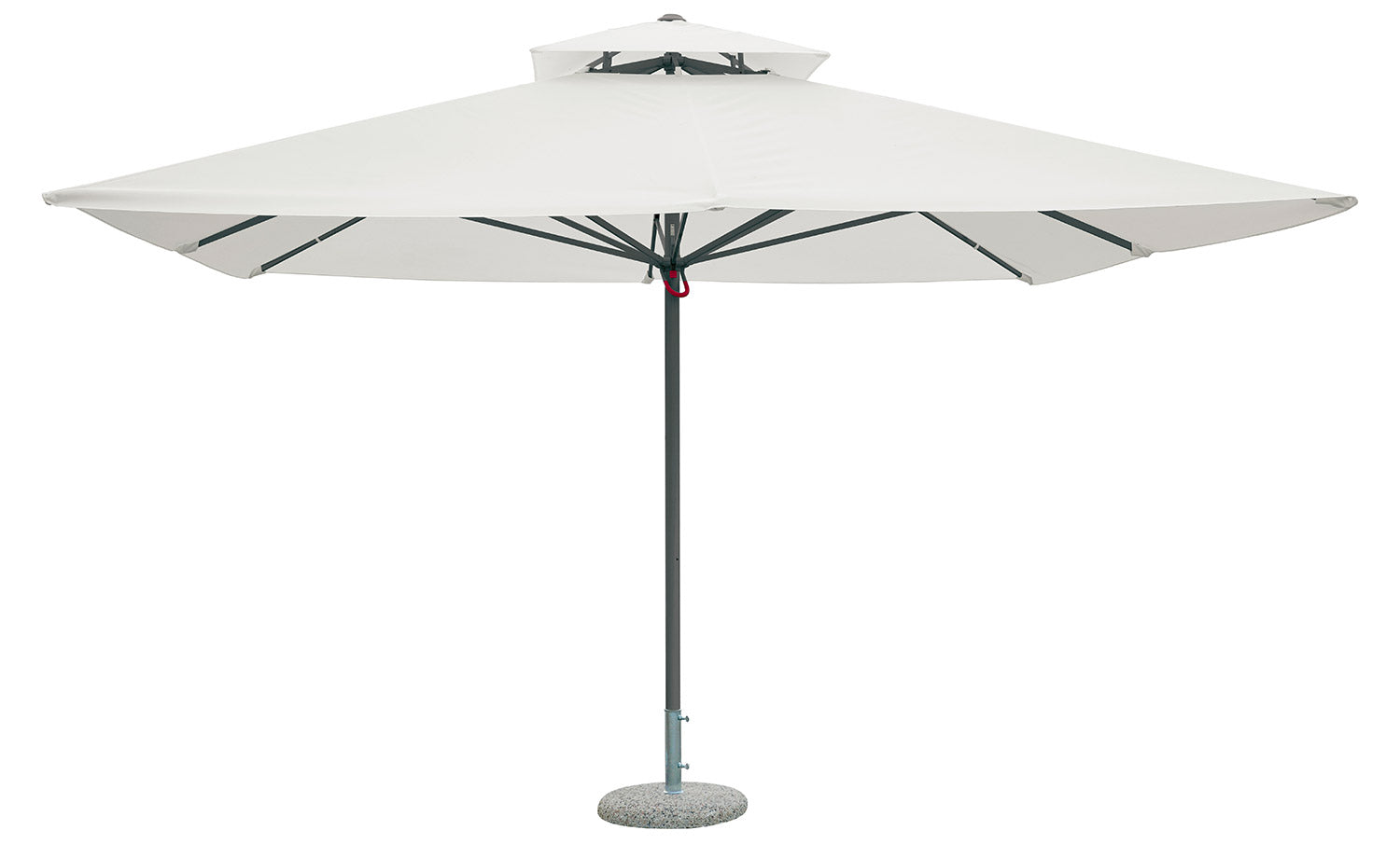 Ombrellone da Giardino 4x4m Palo Ø60 mm in Poliestere Grigio e Ecrù